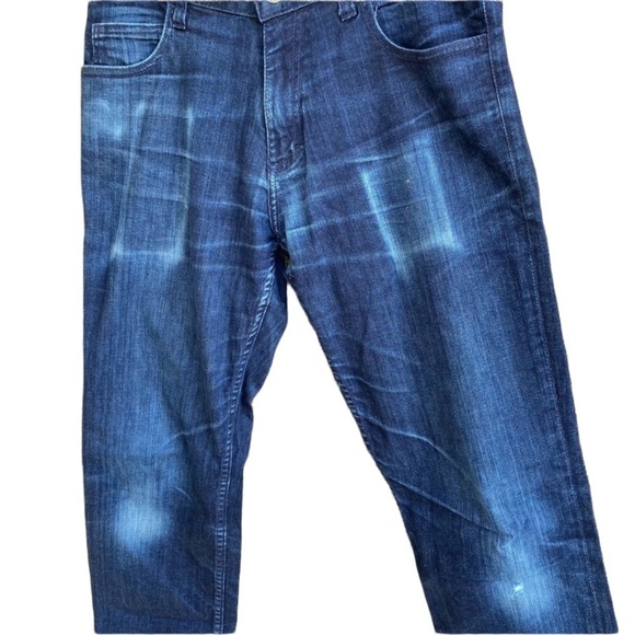 Dearborn Denim Distressed Dark Navy Stretch Jeans Size 31x29 - Picture 3 of 15